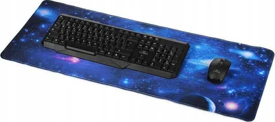 Produktbild von 2-in-1-Schreibtischunterlage, Tastaturmatte, Mauspad – rutschfeste, ergonomische Computertastatur, Gel-Schreibtisch-Tischset – Schreibtischzubehör – für Laptop/Maus/Tastatur – Gaming-Unterlage, Schreibtischunterlage – Galaxy-Design – verschleißfest und rollbar – 80 x 30 cm