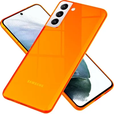 Immagine prodotto di NALIA Neon Custodia per cellulare per Samsung Galaxy S21, Custodia trasparente Cover in silicone arancione