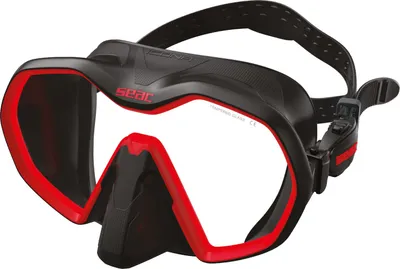 SEAC-Icona-Einglas-Tauchmaske-schwarz-rot