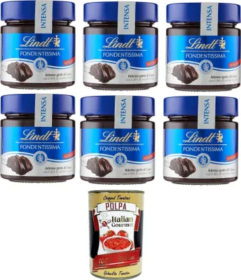 Produktbild von Crema spalmabile Fondentissima Cioccolato fondente Streichcreme aus dunkler Schokolade von Fondentissima, 6x200 g+ Italian Gourmet polpa 400g
