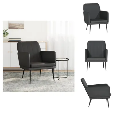 Zdjęcie produktu dla vidaXL Fotel czarny 61x78x80 cm imitacja skóry  - Fotel