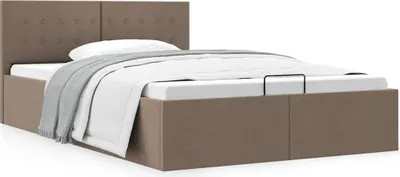 Obrázok produktu pre vidaXL Úložná posteľ Hydraulic Taupe Fabric 120 × 200 cm