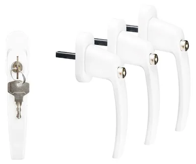 Fensterabschlussgriff abschließbar, Kindersicherung, 4er Set, weiß, 38 mm