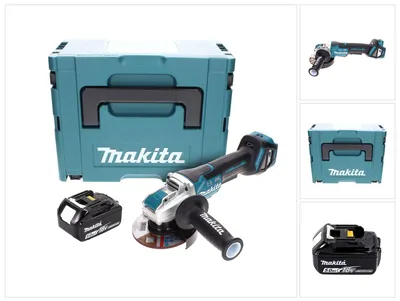 Immagine prodotto di Makita DGA 519 T1J Smerigliatrice angolare a batteria 18 V 125 mm Brushless X-Lock + 1x batteria ricaricabile 5,0 Ah + Makpac - senza caricabatterie