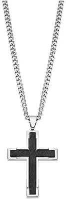 Image de Lotus LS2256-1/2 Collier homme avec pendentif croix en acier inoxydable