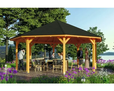 Produktbild von Pavillon SKAN HOLZ Nice Gr. 4 ø 630 cm Eiche hell