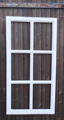 Produktbild von Fenster Sprossenfenster Bilderrahmen Wanddekoration Holz weiss 85 x 43