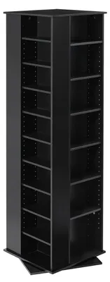 Produktbild von Medien-Aufbewahrungsschrank, CD-Regal, drehbares Medienregal mit 34 Fächern für CDs, DVDs, Bücher und Spiel-Discs, DVD-Ständer für Wohnzimmer, Homeoffice und Tonstudio, schwarz