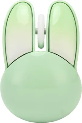 Imagen del producto de Ratón inalámbrico con forma de conejo, 2.4G, sensibilidad DPI ajustable, alcance efectivo de 10 metros, funciona con batería, silencioso, ideal para juegos, color verde