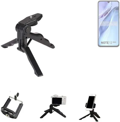 Produktbild von K-S-Trade Stativ Tisch-Ständer Dreibein Handy-Stativ Ständer kompatibel mit Infinix Note 12 2023 Mini-Stativ Smartphone Tripod Handy-Stativ aus