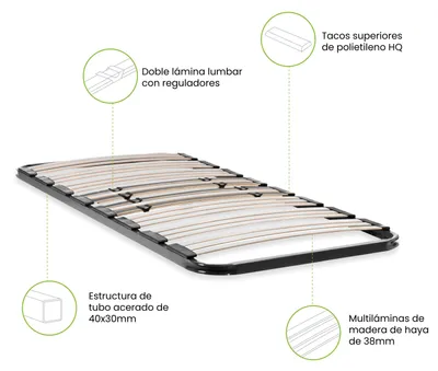 Imagen del producto de duehome -Somier láminas resistente y duradero RX Diamond