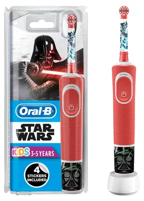 Immagine prodotto di Spazzolino elettrico Oral-B D100 Star Wars ricaricabile, per bambini, numero di modalità di spazzolamento 2, rosso