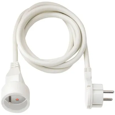 Immagine prodotto di BRENNENSTUHL Cavo di prolunga da 2 m con spina piatta (cavo H05VV-F 3G1.5, IP20), bianco