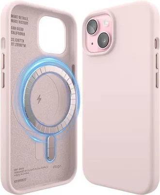 Immagine prodotto di Elago Custodia in silicone MagSafe per iPhone 15 Rosa