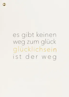 Produktbild von Goldknopfkarte "Glücklichsein ist der Weg"