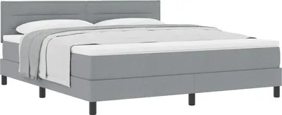 Produktbild von vidaXL Boxspringbett mit Kopfteil Hellgrau 180 x 200 cm Stoff