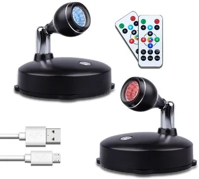 Image de Lampes murales LED, lot de 2, sans fil, à intensité variable, rechargeables, éclairage LED, pour la décoration murale