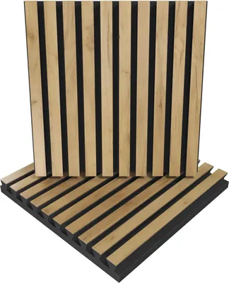Zdjęcie produktu dla zestaw 2 paneli akustycznych pochłaniających dźwięk | 50 x 50 x 5 cm | Kolor: (POLE, dąb)