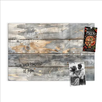 Produktbild von Magnettafel 90x60cm Pinnwand Whiteboard beschreibbar - Vintage Holzplanken