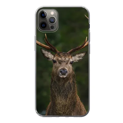 Produktbild von MuchoWow® Handyhülle Schutzhülle Hülle für iPhone 12 Pro Max Hirsch - Geweih - Natur Silikon Softcase Handy Hülle - Hartschale