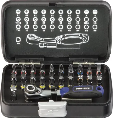 Produktbild von Projahn 1/4 Bit Box mit markierten Bits 33-tlg.