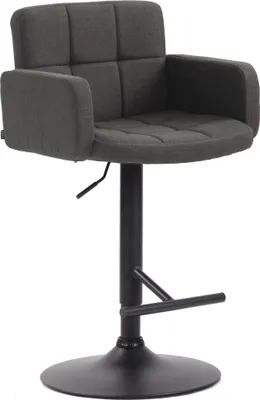 Produktbild von CLP Barhocker Los Angeles, Stoff höhenverstellbar und drehbar | Farbe dunkelgrau Gestell Farbe schwarz