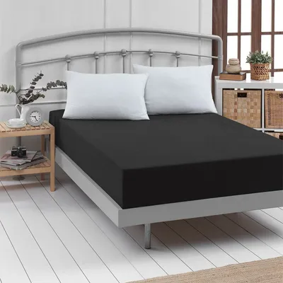 Produktbild von Traumschlaf Feinbiber Boxspring Spannbetttuch 160x200 cm schwarz