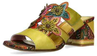 Produktbild von Laura Vita Damen Pantolette Karree Blockabsatz JACQUESO 09, Größe:38 EU, Farbe:Mehrfarbig
