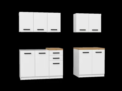 Produktbild von Modernes Küchenmöbel Set 200 cm mit Ober- und Unterschränken