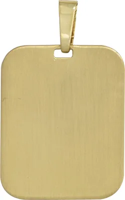 Produktbild von Anhänger Gravur Platte Amulett Halsschmuck 333 Gold Gelbgold mattiert Uni