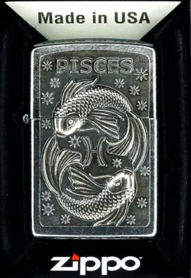 Obrázek produktu pro Zapalova? Zippo Pisces znamení zv?rokruhu Ryby v?truodolný Street Chrome kov
