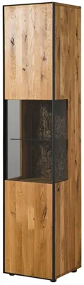 Produktbild von MASSIVMOEBEL24.DE Vitrine Wildeiche 43x45x200 natur geölt STARNBERG #05