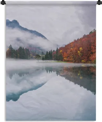 Produktbild von MuchoWow® Wandteppich Wandbehang Herbst - Nebel - Wasser - Landschaft 150x200 cm Tapisserie Dekoration Wandtuch - Wandaufhängung - Moderner