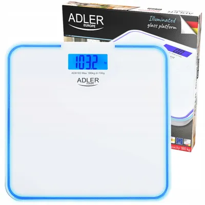 Produktbild von Adler Ad 8183 Badezimmerwaage 180 kg LCD 100 g mit blauer Hintergrundbeleuchtung