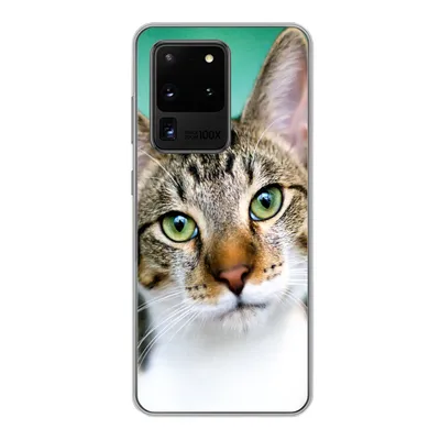 Produktbild von MuchoWow® Handyhülle Schutzhülle Hülle für Samsung Galaxy S20 Ultra Katze - Porträt - Augen Silikon Softcase Handy Hülle - Karteninhaber