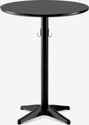 Immagine prodotto di Tavolo da bar rotondo 70x105cm nero con gancio per borsa Engys+