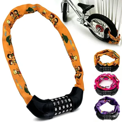 Image de Cadenas antivol pour vélo pour enfants - Cadenas à chaîne avec code à 5 chiffres
