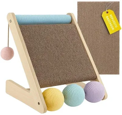 Obrázek produktu pro Škrabadlo pro velké kočky, sisal, vlna, hračky
