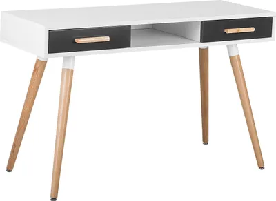 Obrázek produktu pro BELIANI Stůl bílý se šedým matným moderním designem 120 x 45 cm