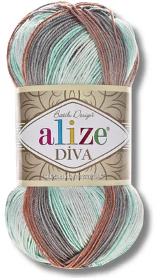 Productafbeelding van Alize 1x 100g Diva Batik garen, met kleurverloop, geschikt voor haken en breien (5550)