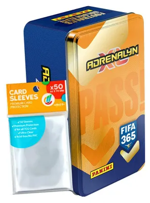 Produktbild von Bundle mit FIFA 365 Adrenalyn XL 2027 Trading Cards - 1 Tin Box #C (PASS!) + exklusive collect-it Hüllen
