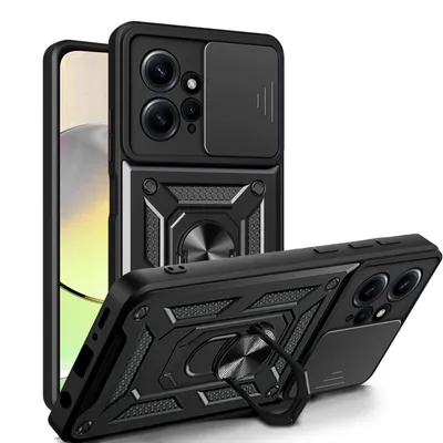 Produktbild von Outdoor Panzer Hülle Xiaomi Redmi Note 12 4G Handyhülle Kameraschutz Ringhalter Schwarz