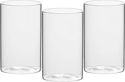 Produktbild von Glasvase Set, 3-teilig, 15 cm, klare Zylindervasen für Tischdekoration