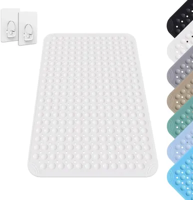 Productafbeelding van Douchemat 60x90 cm - Antislip PVC - Zuignappen - Massagemat - Wit