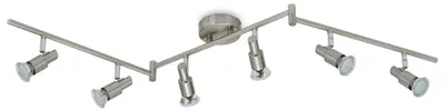Immagine prodotto di Faretto LED per soffitto orientabile e inclinabile 6xGU10 18W nichel opaco Briloner
