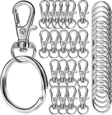 Image de Lot de porte-clés, 40 pièces, métalliques, kit de bricolage