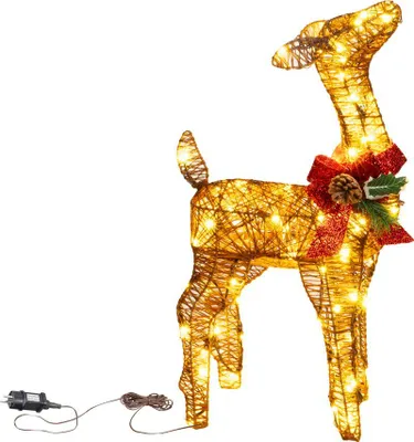 Produktbild von Weihnachtsdekoration MagicHome Weihnachten, Hirsch/Hirschkalb, Metall/Schnur, 80xLED warmweiß, 0.6 m