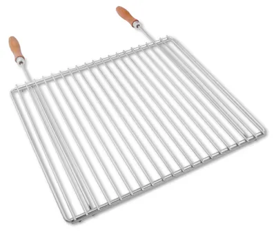 Produktbild von DEOS Verstellbarer Grillrost aus Edelstahl 45–55 × 37 cm mit Holzgriffen