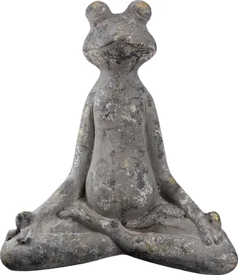 Produktbild von GILDE Figur, Frosch, "Yoga", Magnesia, anthrazitfarben, grau, , L. 16 cm, B. 31 cm, H. 34 cm 37631