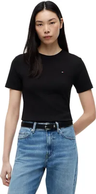 Productafbeelding van Tommy Hilfiger dames T-shirt met korte mouwen, model New Slim Cody, met ronde hals en logo